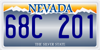 NV license plate 68C201