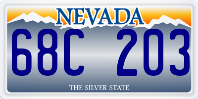 NV license plate 68C203