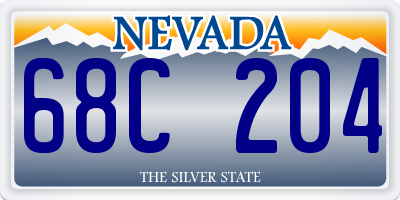 NV license plate 68C204