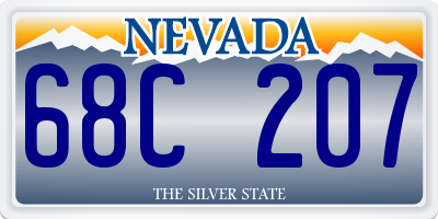 NV license plate 68C207