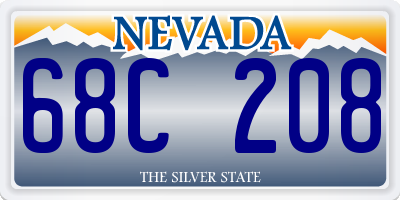 NV license plate 68C208