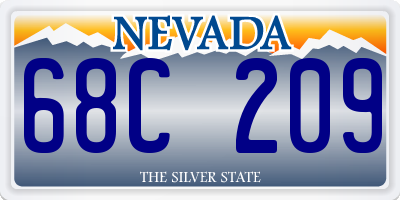 NV license plate 68C209