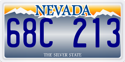 NV license plate 68C213