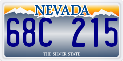 NV license plate 68C215