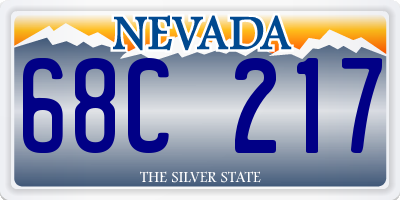 NV license plate 68C217