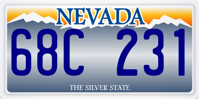 NV license plate 68C231