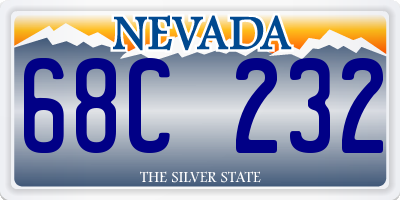 NV license plate 68C232