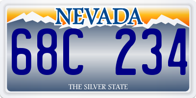 NV license plate 68C234