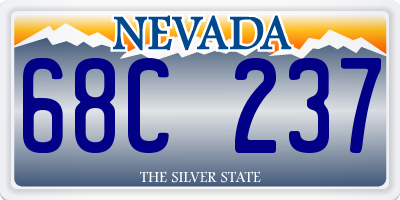 NV license plate 68C237