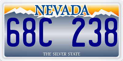NV license plate 68C238