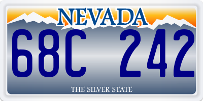 NV license plate 68C242