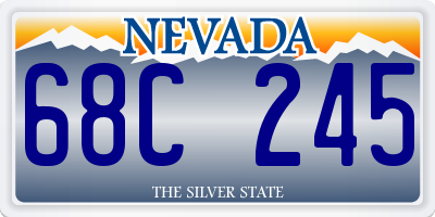 NV license plate 68C245