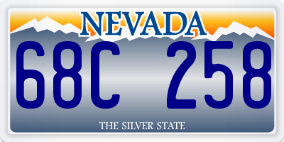 NV license plate 68C258