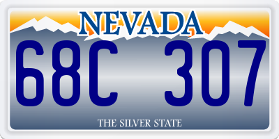 NV license plate 68C307