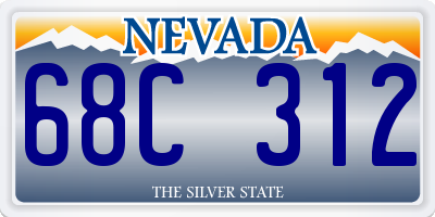 NV license plate 68C312