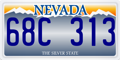 NV license plate 68C313