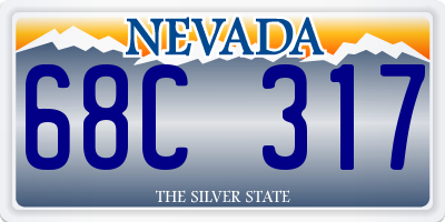 NV license plate 68C317