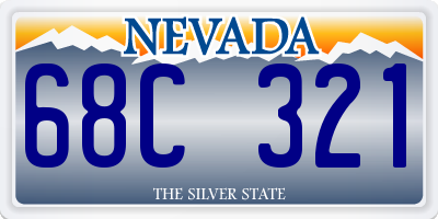 NV license plate 68C321