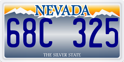 NV license plate 68C325