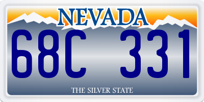 NV license plate 68C331