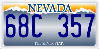 NV license plate 68C357