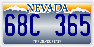 NV license plate 68C365