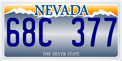 NV license plate 68C377