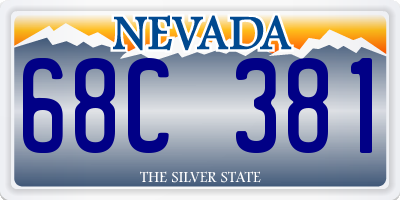 NV license plate 68C381