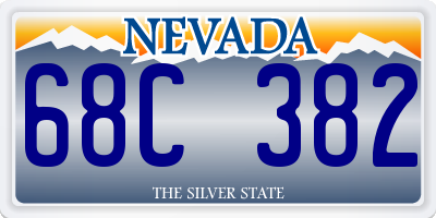 NV license plate 68C382