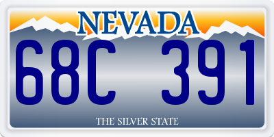 NV license plate 68C391