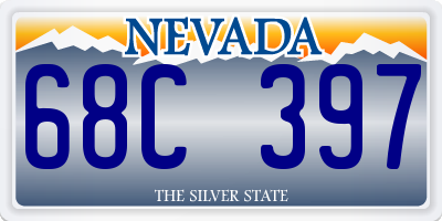 NV license plate 68C397