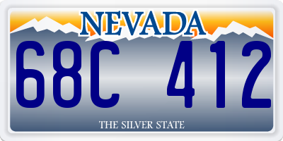 NV license plate 68C412