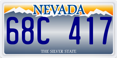 NV license plate 68C417