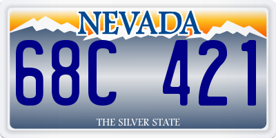 NV license plate 68C421