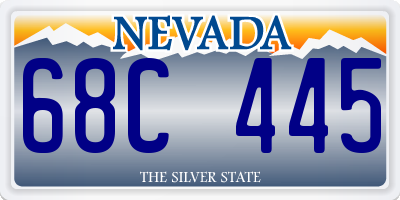 NV license plate 68C445