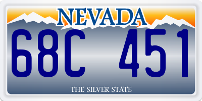 NV license plate 68C451
