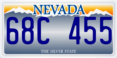 NV license plate 68C455