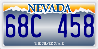 NV license plate 68C458