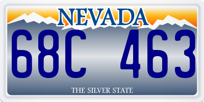 NV license plate 68C463