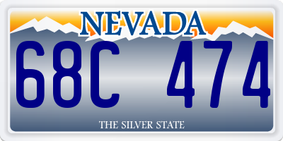NV license plate 68C474