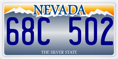 NV license plate 68C502