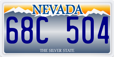 NV license plate 68C504