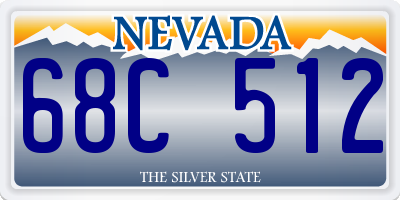 NV license plate 68C512