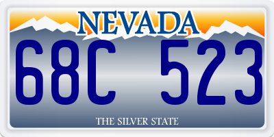 NV license plate 68C523