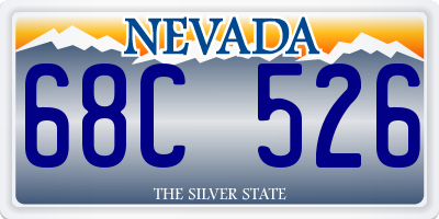NV license plate 68C526