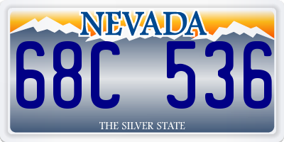 NV license plate 68C536