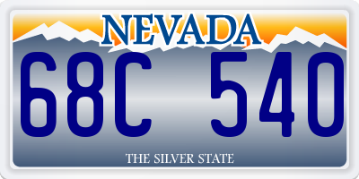 NV license plate 68C540