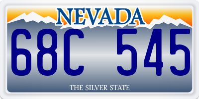 NV license plate 68C545