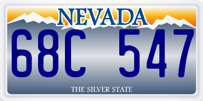 NV license plate 68C547