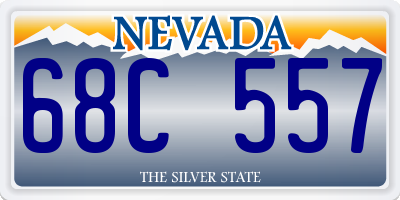 NV license plate 68C557